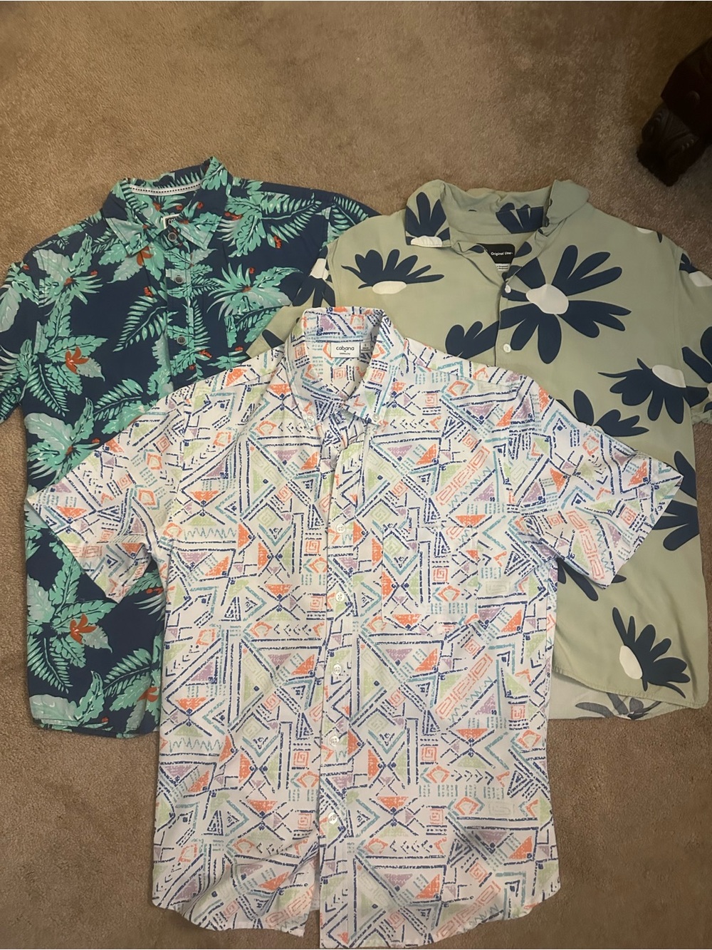 Original Use, Cabana Mens small lot of Short-Sleeve Button-Down Shirts. EUC